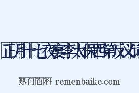 正月十七夜宴李太保西第反义词是什么意思的图片